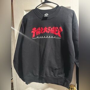 Thrasher Magazine Godzilla Black / Red Men's Crew Neck Sweatshirt - Small
